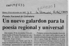 Un nuevo galardón para la poesía regional y universal Un nuevo galardón para la poesía regional y universal