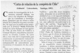 "Cartas de relación de la conquista de Chile"