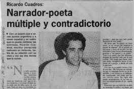 Narrador-poeta múltiple y contradictorio  [artículo] María Pilar Calderón.
