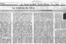 La tristeza de Olca  [artículo] Silvestre Fugellie.