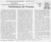 Hablemos de poesía  [artículo] Jorge Morla Ruiz.