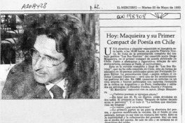 Hoy; Maquieira y su primer compact de poesía en Chile  [artículo].