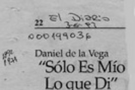 "Sólo es mío lo que di"  [artículo] V. M. M.