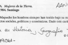 Mujeres de la tierra  [artículo] Patricio Herrera González.