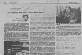 La muerte de Juan Luis Martínez  [artículo] Oscar Gacitúa González.