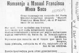 Homenaje a Manuel Francisco Mesa Seco Homenaje a Manuel Francisco Mesa Seco