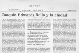 Joaquín Edwards Bello y la ciudad Joaquín Edwards Bello y la ciudad