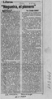 "Nogueira, el pionero"  [artículo] Cristián Garay.