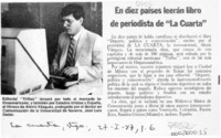 En diez países leerán libro de periodista de "La Cuarta"  [artículo].