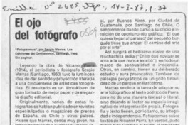 El ojo del fotógrafo  [artículo] J. Q.