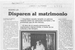 Disparen al matrimonio  [artículo] Darío Oses.