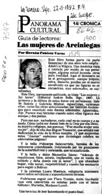 Las mujeres de Arciniegas  [artículo] Hernán Poblete Varas.
