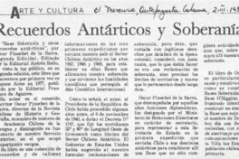 Recuerdos antárticos y soberanía Recuerdos antárticos y soberanía