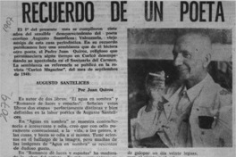 Recuerdo de un poeta  [artículo] Juan Quiroz.