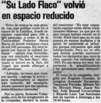 "Su lado flaco" volvió en espacio reducido