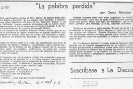 "La palabra perdida" "La palabra perdida"