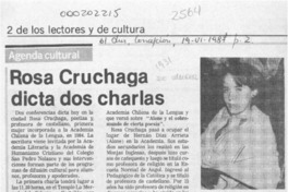 Rosa Cruchaga dicta dos charlas Rosa Cruchaga dicta dos charlas