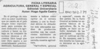 Agricultura, general y especial
