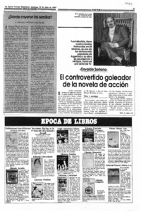 El controvertido goleador de la novela de acción  [artículo] Luisa Ulibarri.