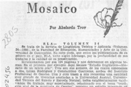 Mosaico  [artículo] Abelardo Troy.
