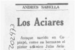 Los Aciares  [artículo] Andrés Sabella.