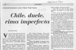 Chile, duele, rima imperfecta  [artículo] Patricio Ríos.