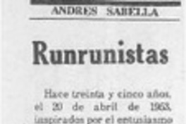 Runrunistas  [artículo] Andrés Sabella.