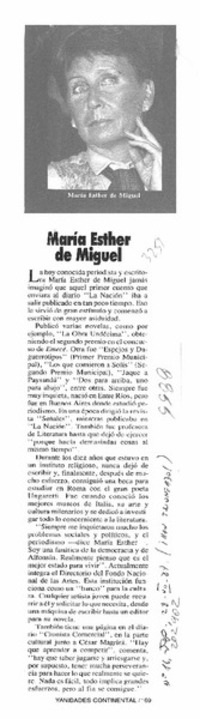 Han triunfado! María Esther de Miguel  [artículo].