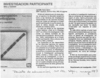 Investigación participante, mito y realidad  [artículo].
