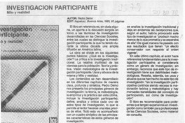 Investigación participante, mito y realidad  [artículo].