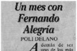 Un mes con Fernando Alegría Un mes con Fernando Alegría