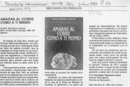 Amarás al cobre como a ti mismo  [artículo]Francisco Raynaud López.