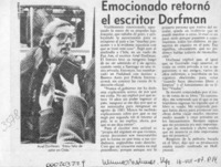 Emocionado retornó el escritor Dorfman  [artículo].