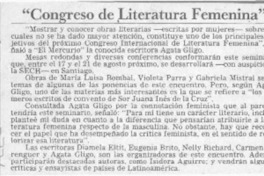 "Congreso de Literatura Femenina"  [artículo].