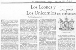 Los leones y los unicornios Los leones y los unicornios