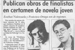 Publican obras de finalistas en certamen de novela joven  [artículo].