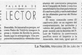 "Cautiverio feliz" y la hispanidad  [artículo] Pedro Godoy.
