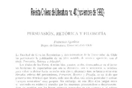 Persuasión, retórica y filosofía Persuasión, retórica y filosofía