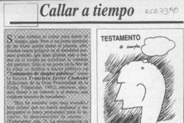 Callar a tiempo  [artículo] Marcelo Novoa.