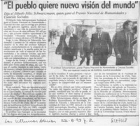 "El Pueblo quiere una nueva visión del mundo"  [artículo].