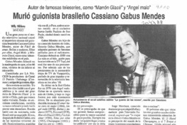 Murió guionista brasileño Cassiano Gabus Mendes  [artículo] Willy Nikiforos.
