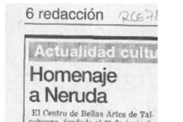 Homenaje a Neruda  [artículo].