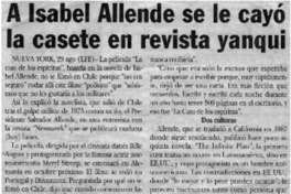 A Isabel Allende se le cayó la caseste en revista yanqui A Isabel Allende se le cayó la caseste en revista yanqui