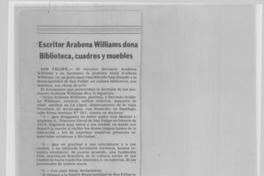 Escritor Arabena Williams dona biblioteca, cuadros y muebles Escritor Arabena Williams dona biblioteca, cuadros y muebles