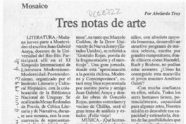 Tres notas de arte Tres notas de arte