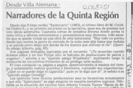 Narradores de la Quinta Región  [artículo] Pedro Mardones Barrientos.