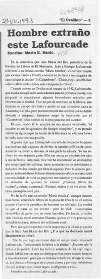 Hombre extraño este Lafourcade  [artículo] Mario E. Banic.