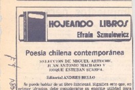 "Poesía chilena contemporánea" "Poesía chilena contemporánea"