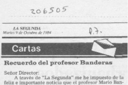 Recuerdo del profesor Banderas Recuerdo del profesor Banderas