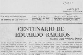 Centenario de Eduardo Barrios Centenario de Eduardo Barrios